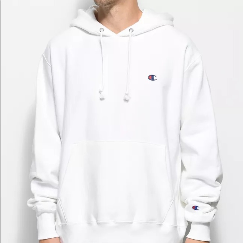Champion Reverse Weave White Pullover Hoodie